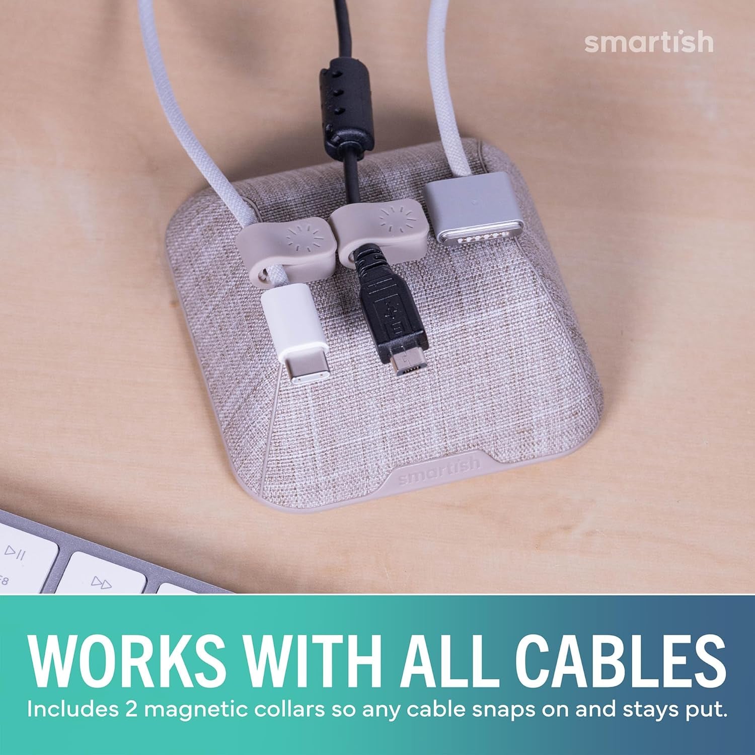 Magnetic Cord Holder - Lightly Toasted Beige
