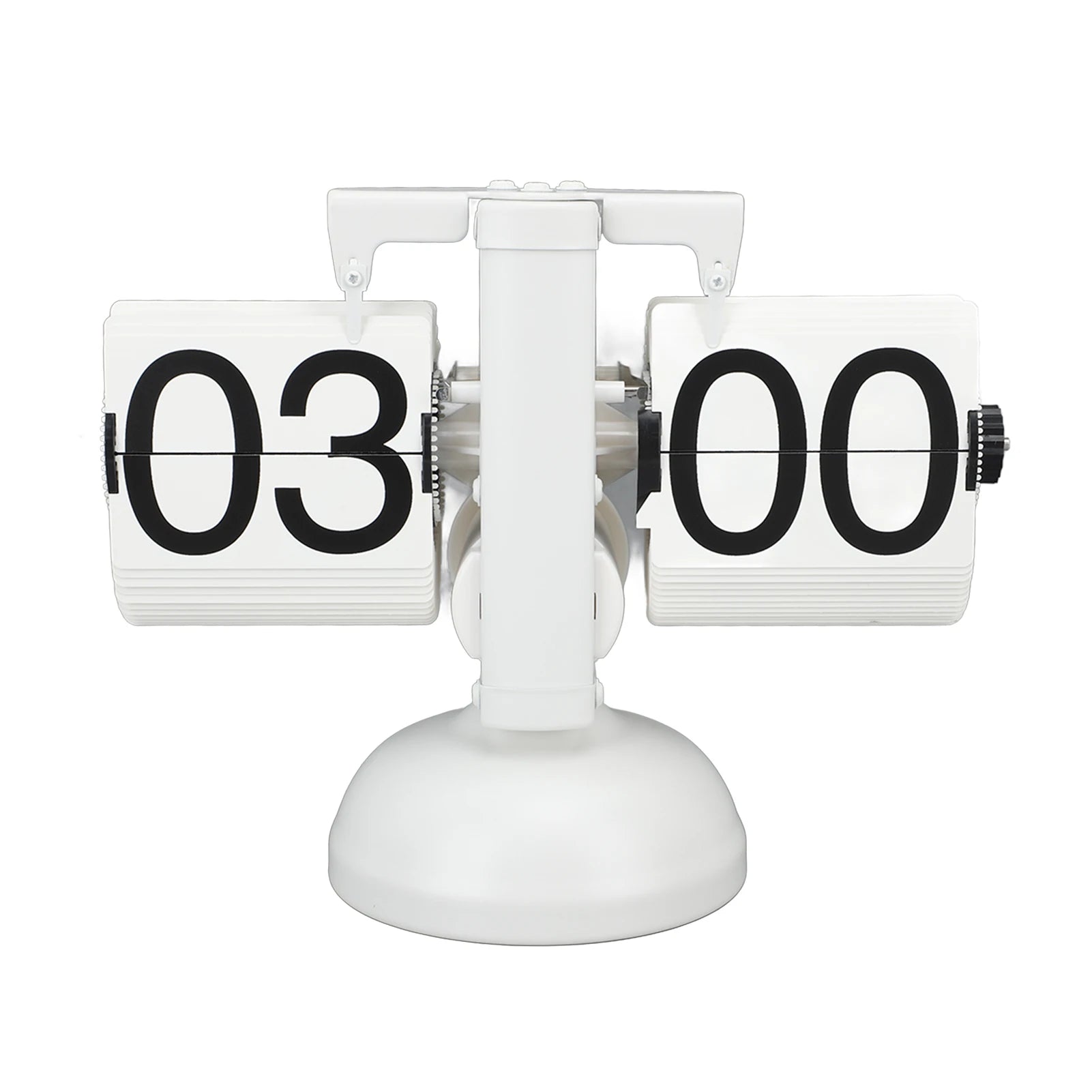 Flip Clock 24 Hours Large Number Battery Powered 304 Stainless Steel Electronic Tabletop Retro Flip Clock for Home Room Office