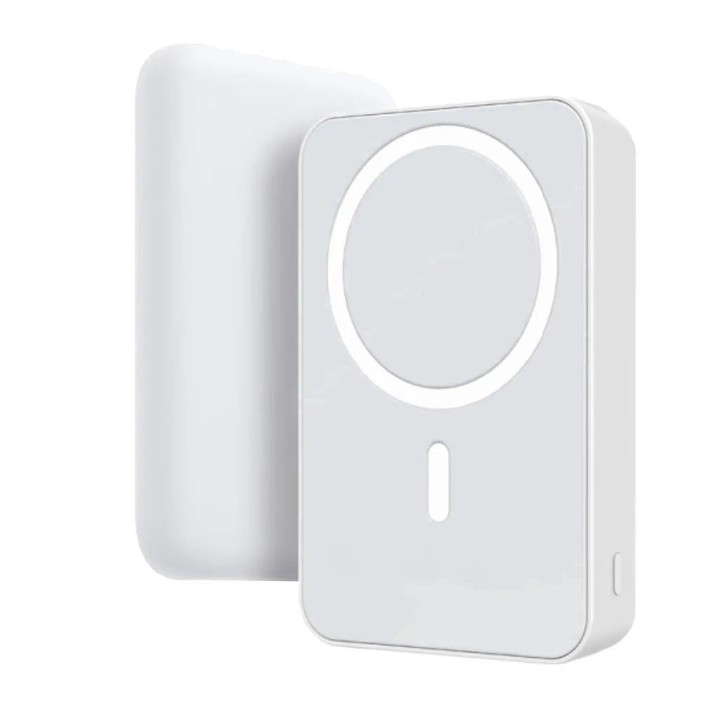 5000Mah Magnetic Wireless Portable Charger Power Bank, White