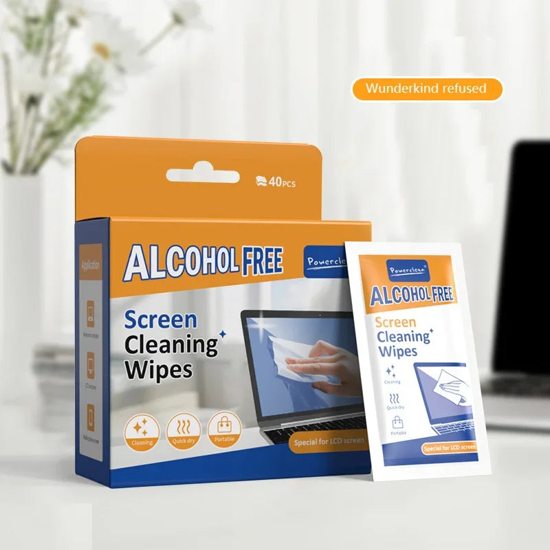 40 Pack PC Cleaners Wipes - Dry and Wet Screen Cleaning Cloths for Cars, Phones, Tablets, Laptops, Tvs and Monitors
