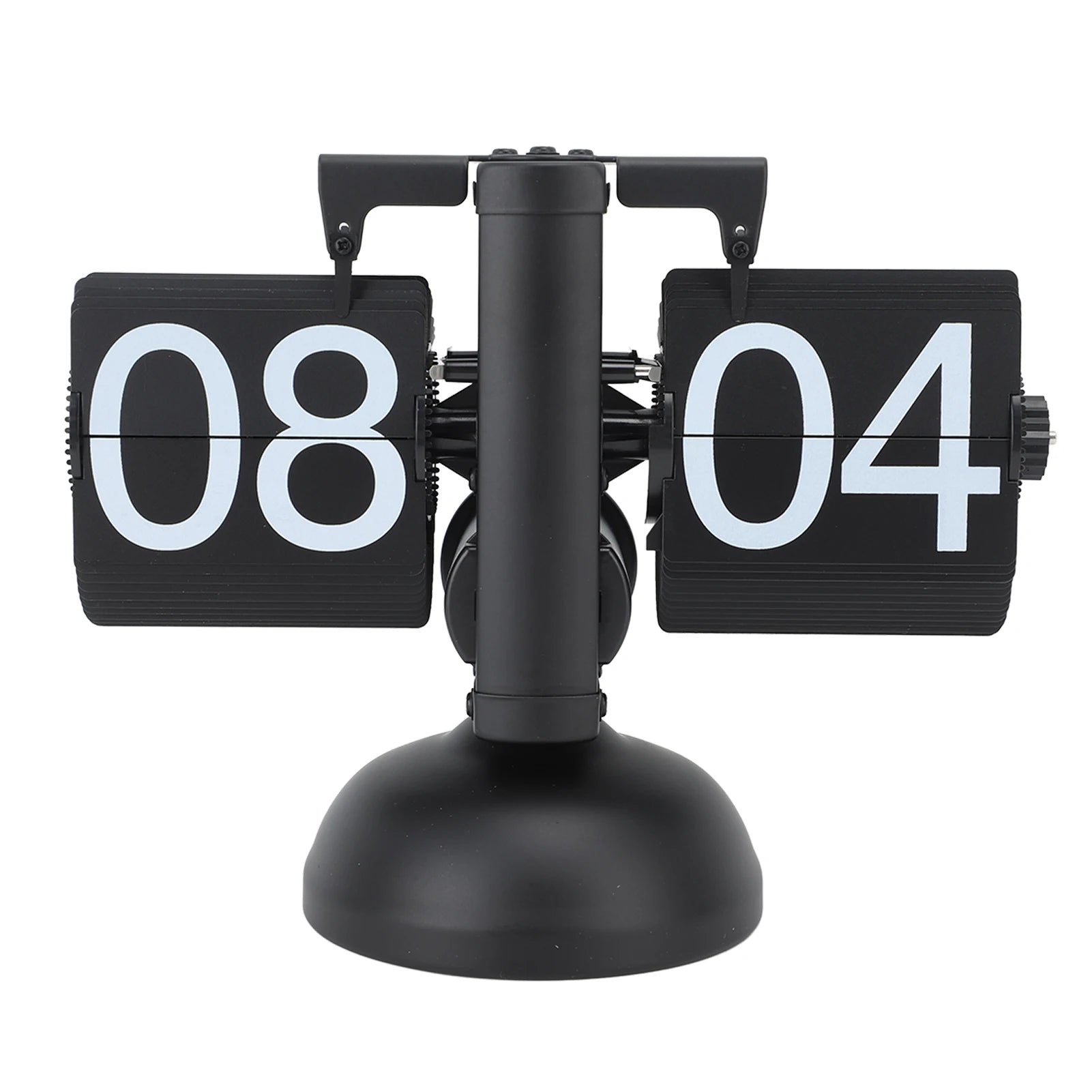 Flip Clock 24 Hours Large Number Battery Powered 304 Stainless Steel Electronic Tabletop Retro Flip Clock for Home Room Office