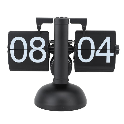 Flip Clock 24 Hours Large Number Battery Powered 304 Stainless Steel Electronic Tabletop Retro Flip Clock for Home Room Office